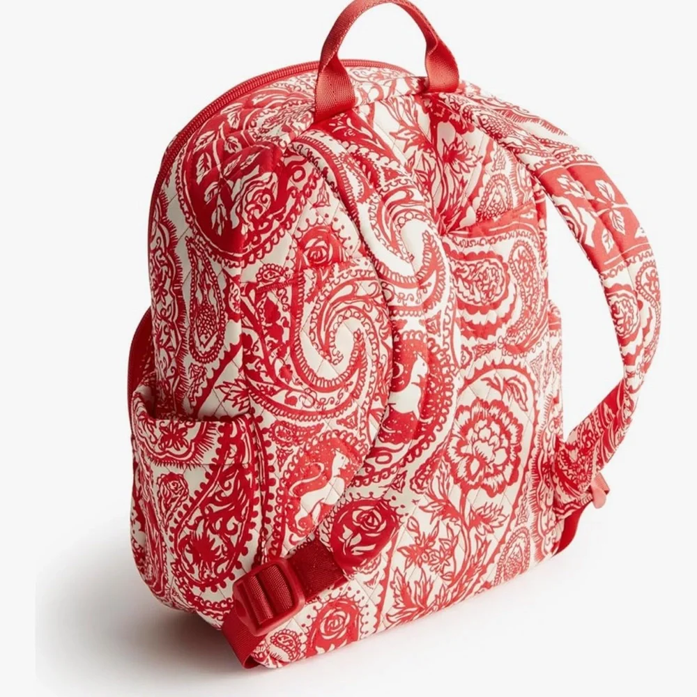 Vera Bradley NWT Red and White Paisley Backpack